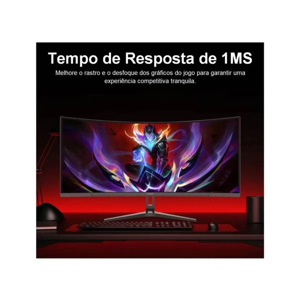 Monitor Gamer Curvo 34" 180Hz 1ms Full HD R1500 Legacy GW34WQ180 2 HDMI 2 DisplayPort Freeysnc G-sync