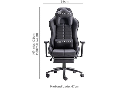 Cadeira Gamer XT Racer Reclinável Giratória Preta Platinum W Series