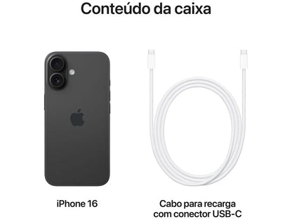 Apple iPhone 16 128GB PRETO 6,1" 48MP iOS 5G