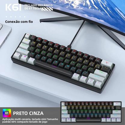 Seu setup, sua regra: Potência e portabilidade no Teclado APAYADO K61 Phantom RGB