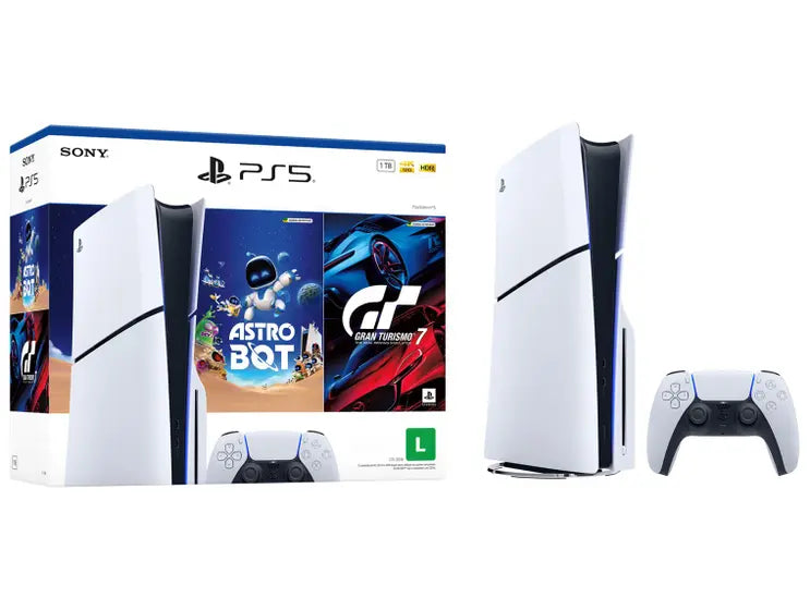 PlayStation 5 Disk 2025 1TB 1 Controle Branco Sony com 2 Jogos