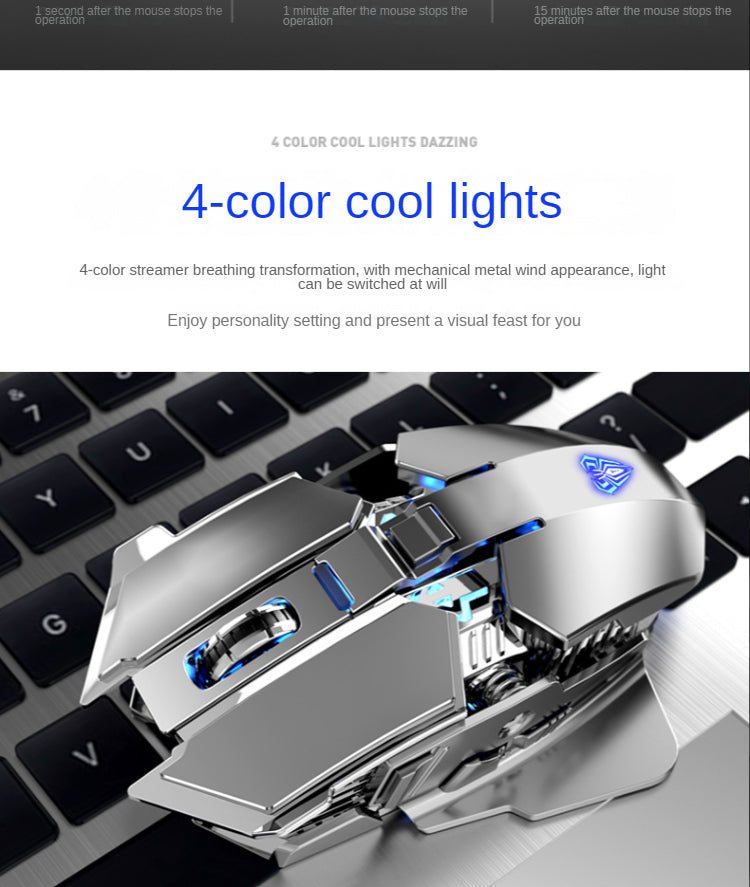 O Upgrade Perfeito para seu Setup: Mouse Gamer SC300. Recarregável, silencioso e com 4 cores de LED.