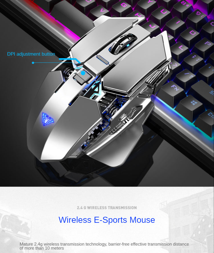 O Upgrade Perfeito para seu Setup: Mouse Gamer SC300. Recarregável, silencioso e com 4 cores de LED.