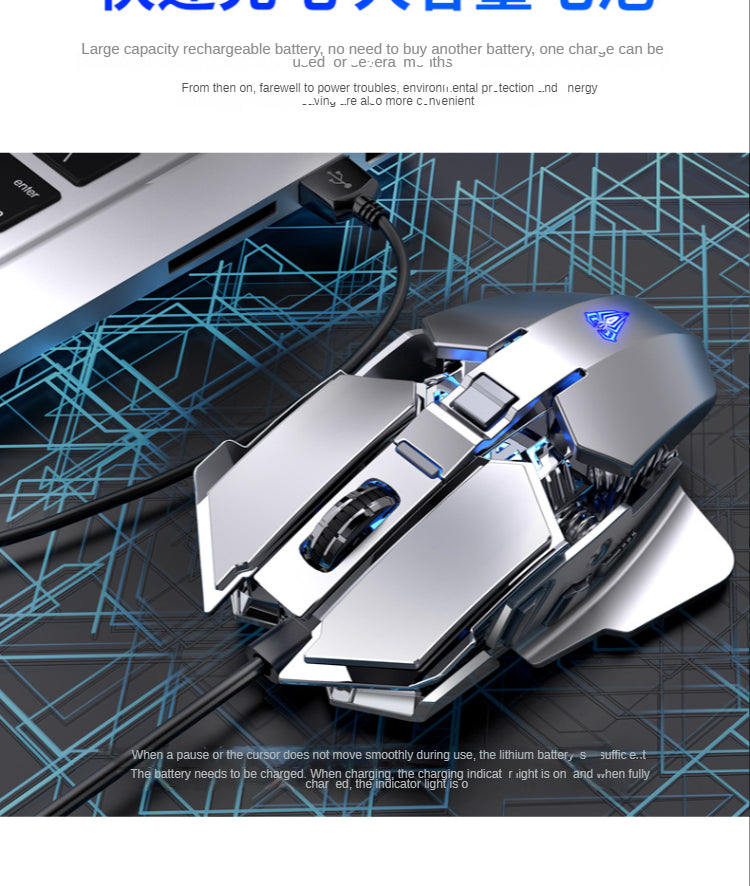 O Upgrade Perfeito para seu Setup: Mouse Gamer SC300. Recarregável, silencioso e com 4 cores de LED.