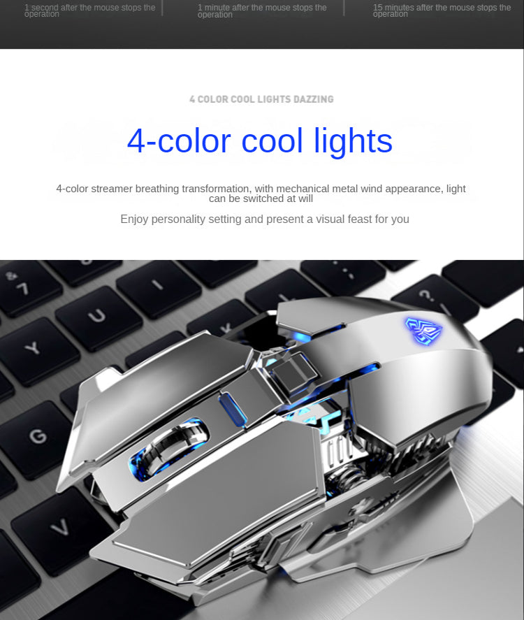 O Upgrade Perfeito para seu Setup: Mouse Gamer SC300. Recarregável, silencioso e com 4 cores de LED.